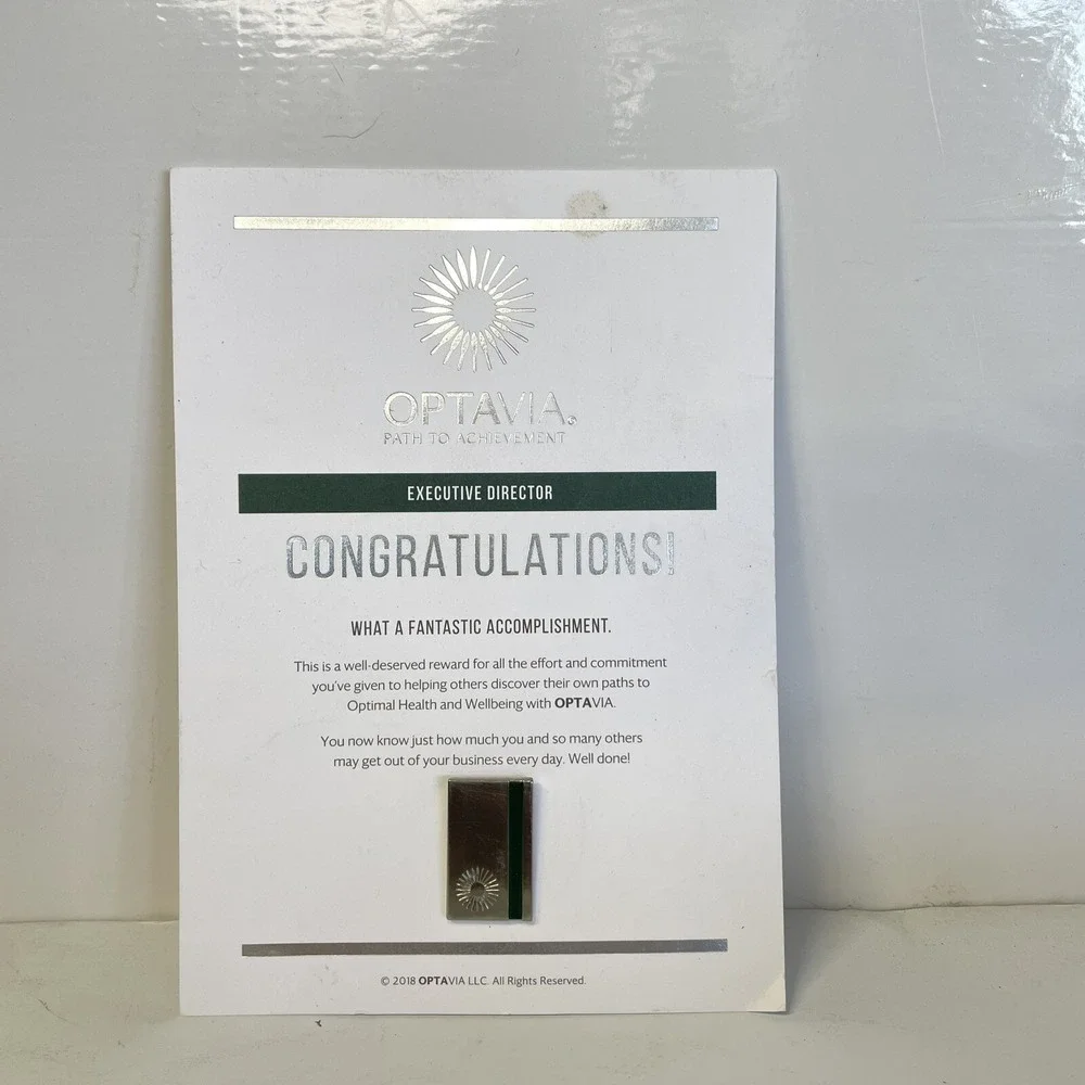Optavia Executive Director Enamel MLM Lapel Pin Green Stripe Achievement‎ Rank - Picture 1 of 2